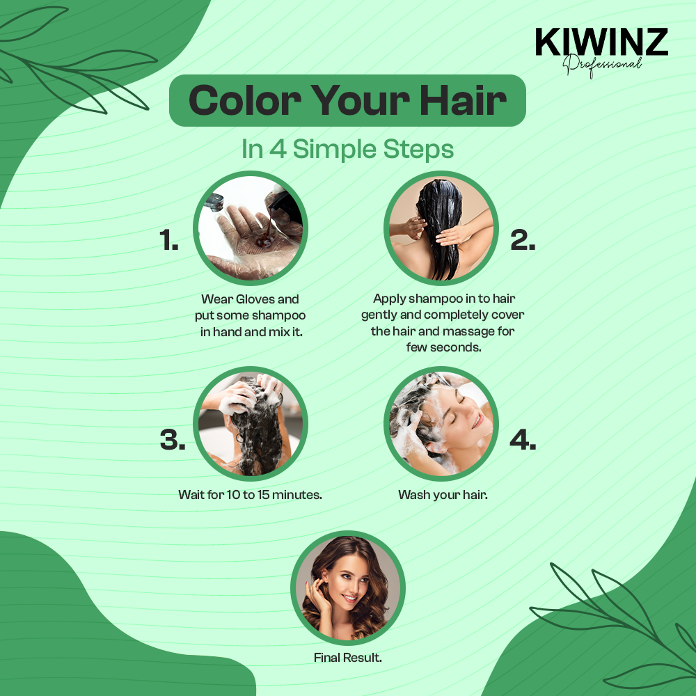 Kiwinz Hair Color Shampoo For Men Hair and Beard